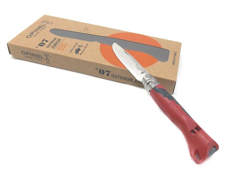 Coltello Opinel outdoor scout junior numero 7 manico rosso
