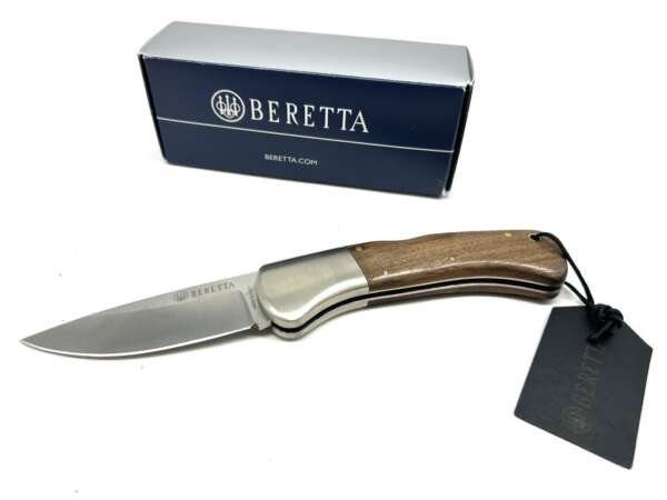Coltello Beretta manico in noce 21 cm aperto