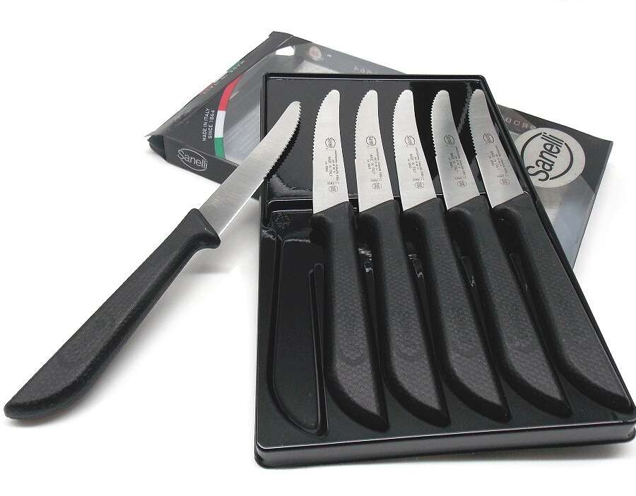 Coltello 6 pezzi Sanelli da tavola lama semi seghettata 11 cm