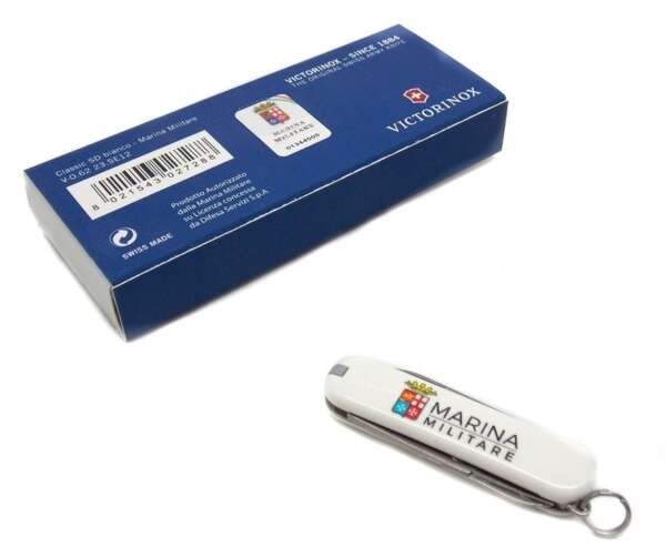 Coltello Victorinox multiuso portachiave bianco Marina Militare 06223SE12 - immagine 2