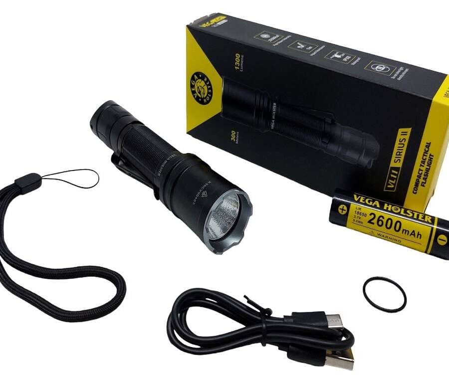 Torcia Vega VL11 Sirius 2 da vigilante a pulsante posteriore
