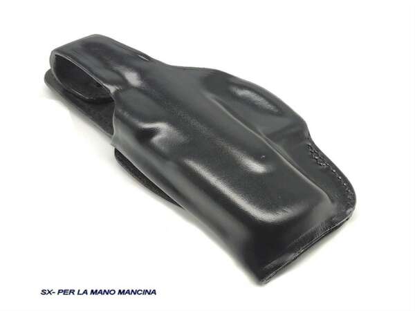 Fondina Vega cuoio da fianco T111 per Glock 26 27 - NERO-SX - immagine 3
