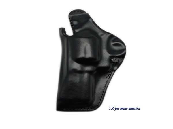 Fondina Vega in cuoio T168 per revolver SW 2,5 3 pollici castello N 44 magnum - NERO-DX - immagine 4