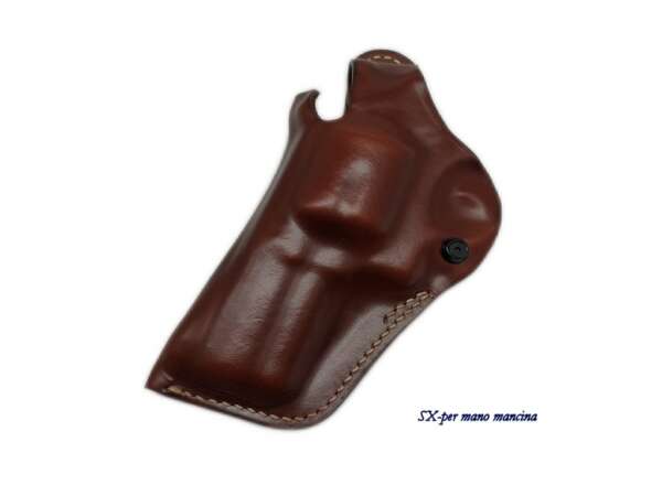Fondina Vega in cuoio T168 per revolver SW 2,5 3 pollici castello N 44 magnum - NERO-DX - immagine 5