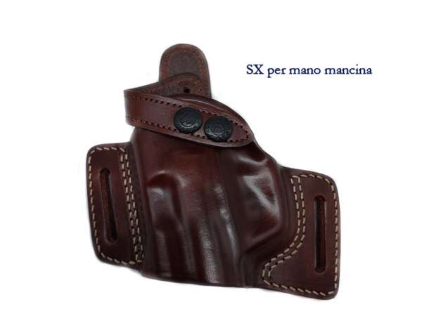 Fondina Vega cuoio da fianco F107 per glock 20 21 hk usp - MARRONE-SX - immagine 3
