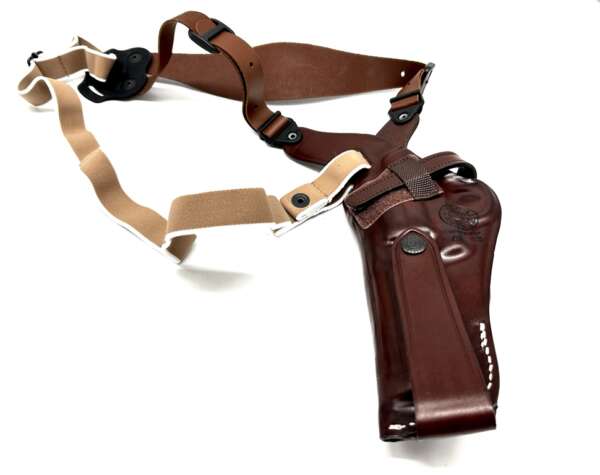 Fondina Vega cuoio ascellare AA113 per revolver 4 pollici - NERO-SX - immagine 6