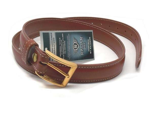 Cintura cuoio Radar doppio tubolare foderata 35 mm 70829200 - MARRONE-L