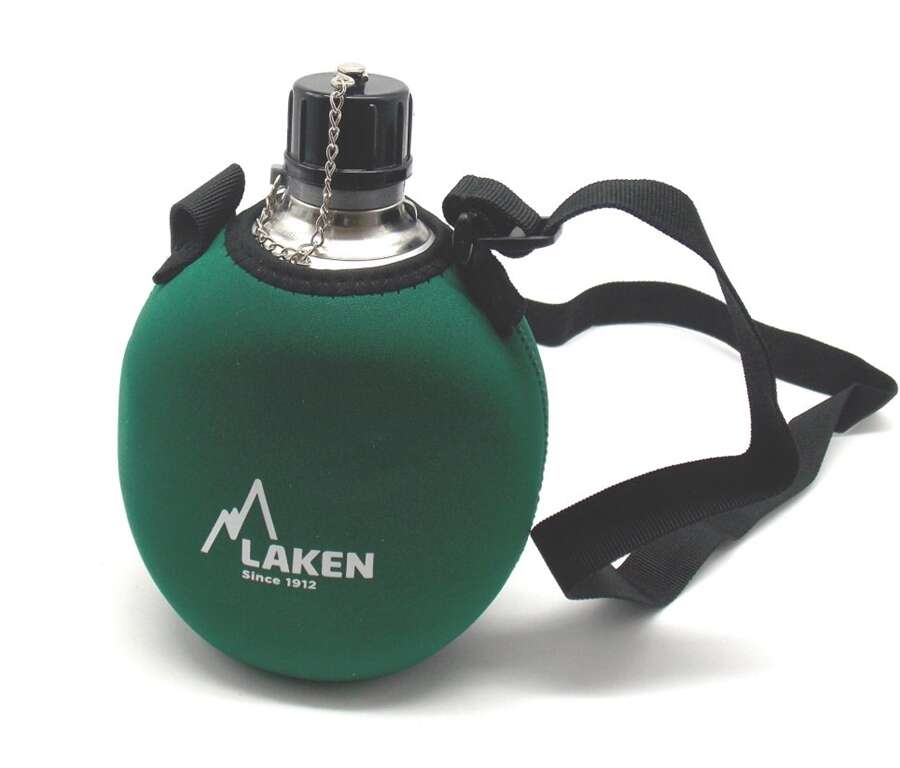 Borraccia Laken in alluminio foderata in neoprene verde