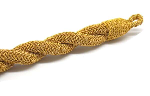 Soggolo treccia cordone 10 mm dorata per berretto da divisa - immagine 2