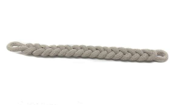 Soggolo treccia piatta Generale 8 mm in canottiglia argento per berretto