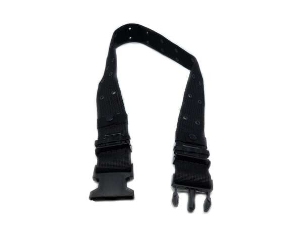 Cinturone in tela nera con fori - immagine 3