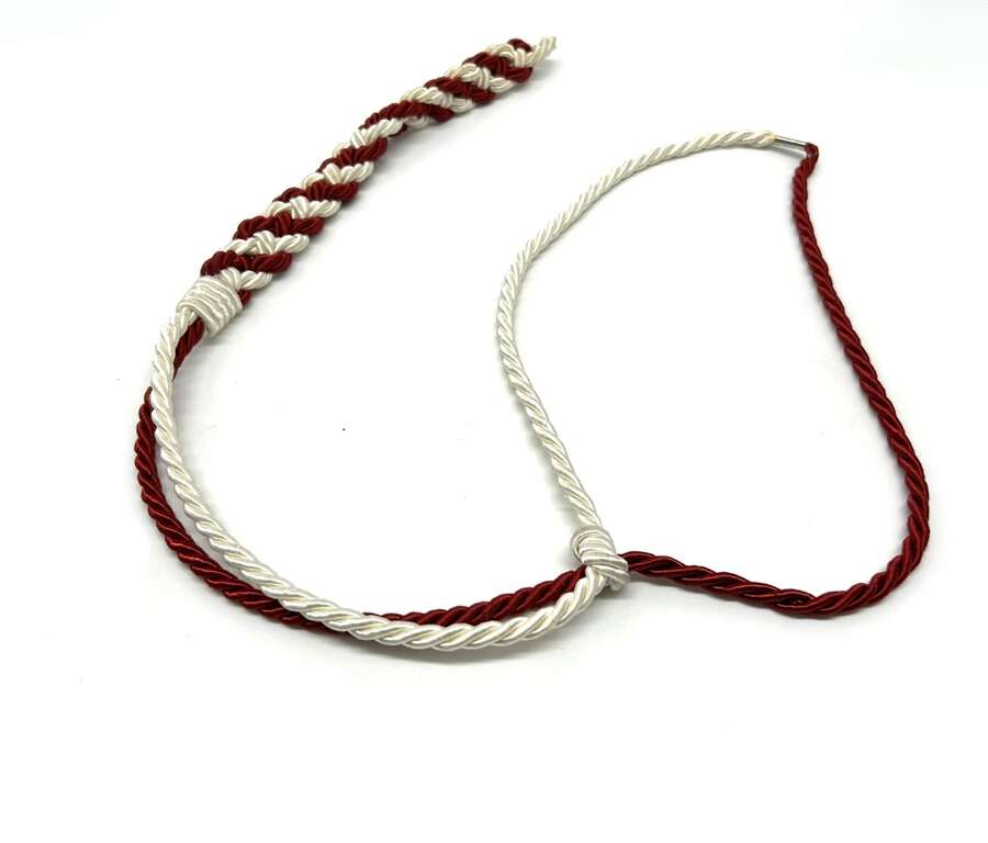 Cordone Nylon Panna e Rosso per Camicia Banda Musicale