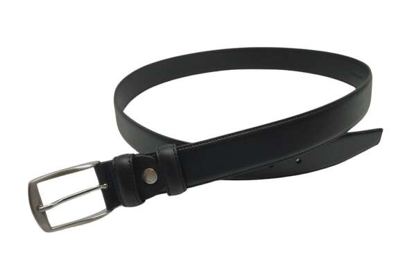 Cintura Italiana Delfiero Elegant in Pelle Nera 35 mm con Fibbia Nikel Free satinata - 120
