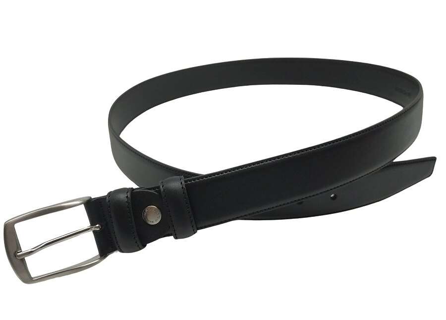 Cintura Italiana Delfiero Elegant in Pelle Nera 35 mm con Fibbia Nikel Free satinata - 120