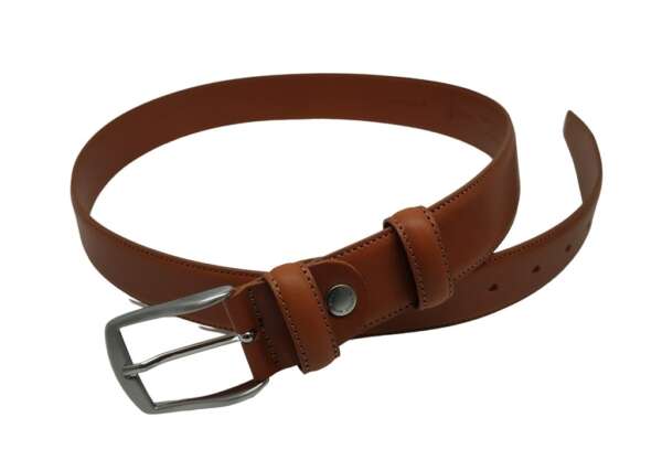Cintura Italiana Delfiero Elegant in Pelle Marrone 35mm con Fibbia Nikel free satinata - 120