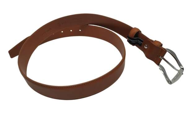 Cintura Italiana Delfiero Elegant in Pelle Marrone 35mm con Fibbia Nikel free satinata - 120 - immagine 2