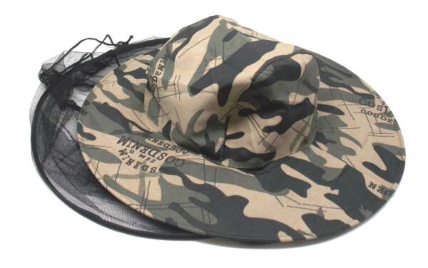 Cappello mimetico Moschito con rete per protezione da insetti