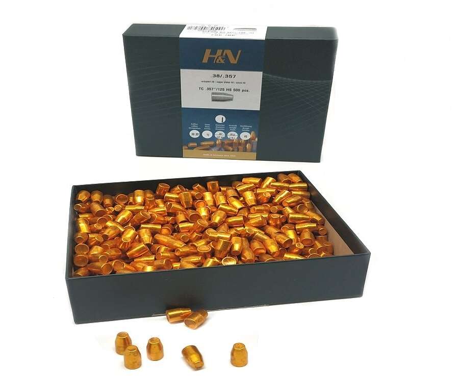 Palla HN in piombo ramato tronco conica 38/357 125 grani