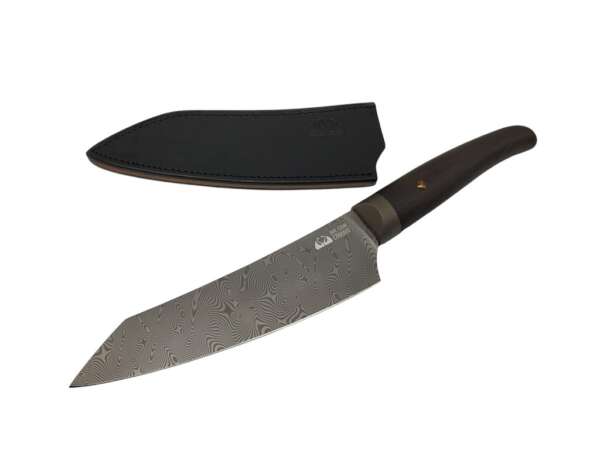 Coltello Due Cigni Damascato Coquus Heritage Kengata da chef lama cm 18 - immagine 2