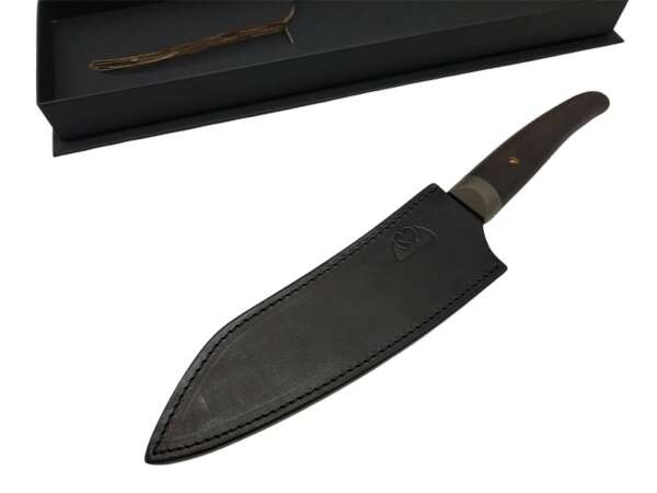 Coltello Due Cigni Damascato Coquus Heritage Kengata da chef lama cm 18 - immagine 3