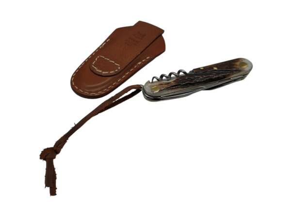 Coltello Fox Venarotes Multiuso manico in corno di cervo lama M390 con fodero in cuoio - immagine 3