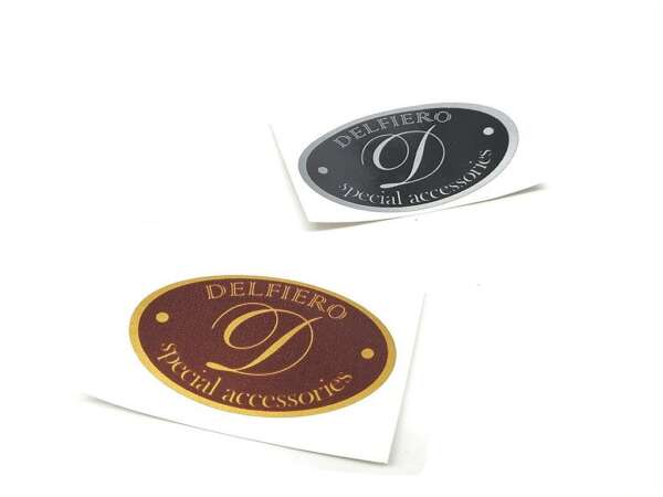 Set 2 pz adesivo DELFIERO special accessories tipo ovale 3,8x6 cm