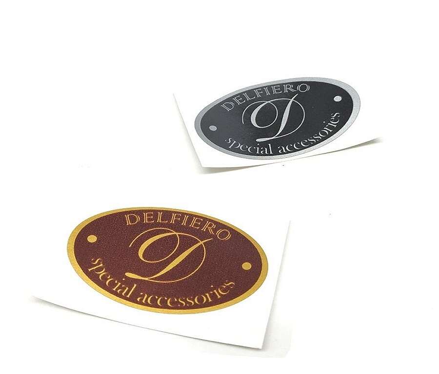 Set 2 pz adesivo DELFIERO special accessories tipo ovale 3,8x6 cm