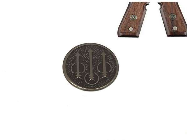 Scudetto stemma Beretta 3 frecce nero C97125 per guancette pistola - immagine 2