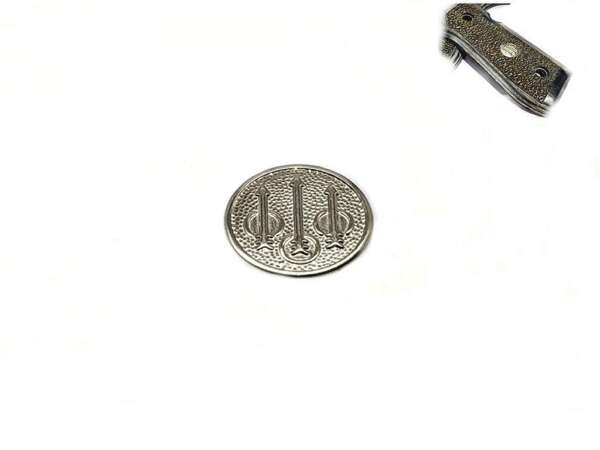 Scudetto stemma Beretta 3 frecce nikel C97173 per guancette pistola - immagine 2