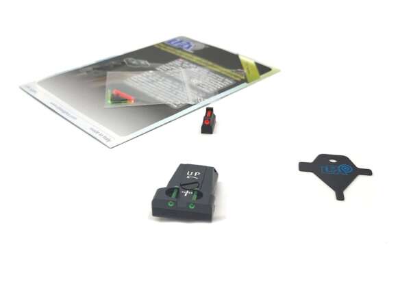 Set Tacca di Mira in acciaio con fibre ottiche per pistola beretta 92 96 98 M9A1