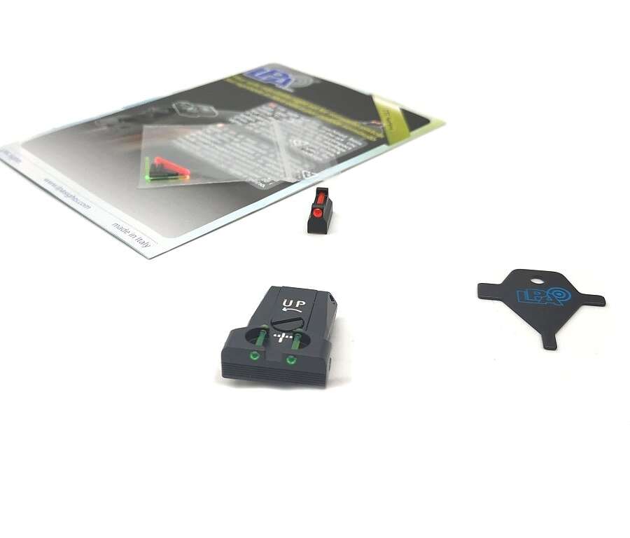 Set Tacca di Mira in acciaio con fibre ottiche per pistola beretta 92 96 98 M9A1