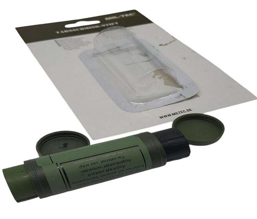 Cera trucco stick bicolore verde nero Miltec