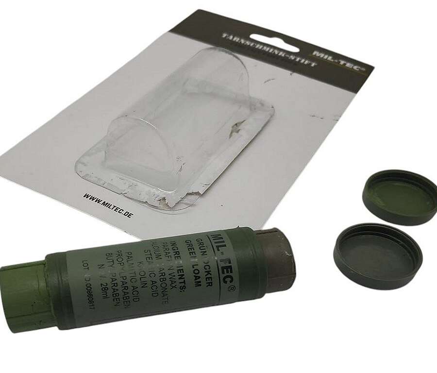 Cera trucco stick bicolore verde chiaro verde scuro Miltec