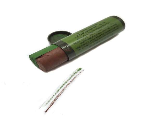 Cera trucco stick bicolore 2 in 1 marrone e verde Miltec