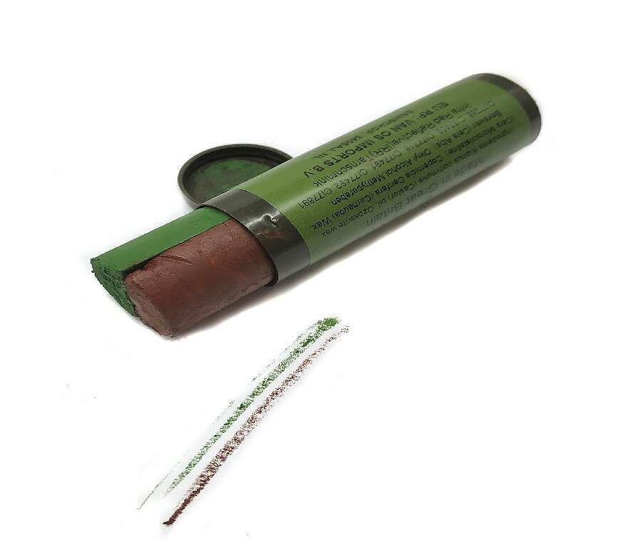 Cera trucco stick bicolore 2 in 1 marrone e verde Miltec