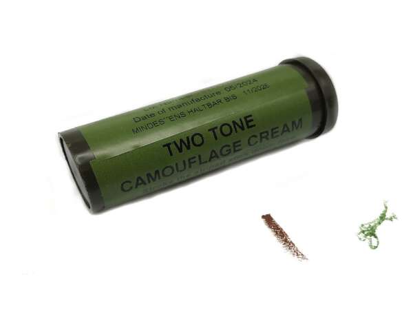 Cera trucco stick bicolore 2 in 1 marrone e verde Miltec - immagine 2
