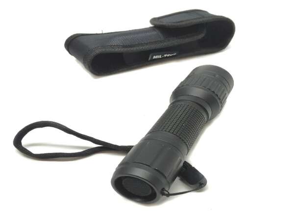Torcia tascabile Miltec 350 lumen con fodero