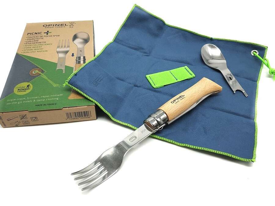 Set Picnic Opinel con coltello numero 8 Forchetta e Cucchiaio